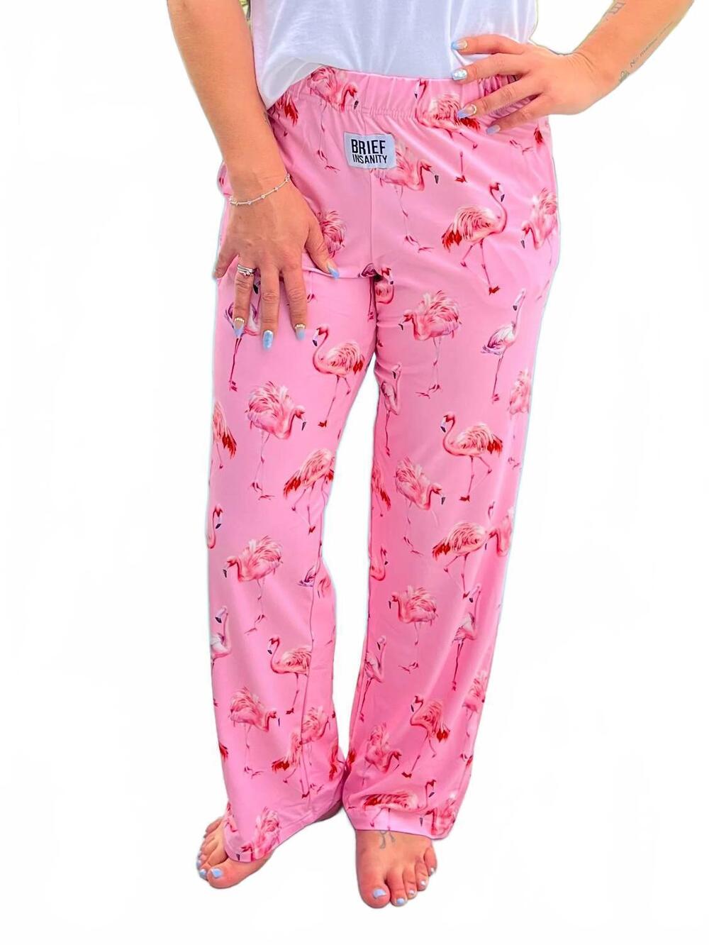 NEW BRIEF INSANITY flamingo loungewear pants in pink